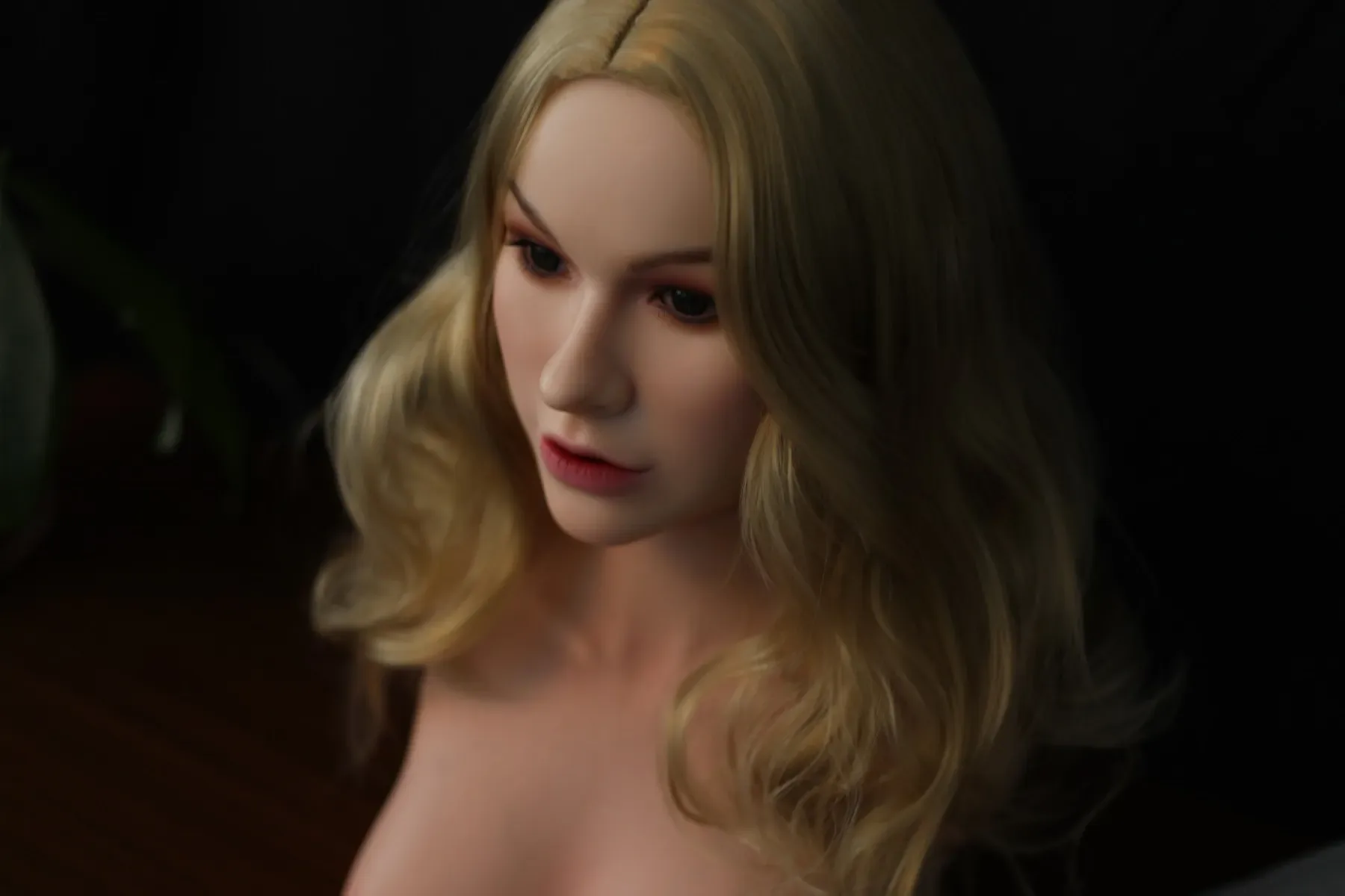 Orange In丨 Blonde Silicone Auto-Blowjob Small Breast Sex Doll Torso view 4