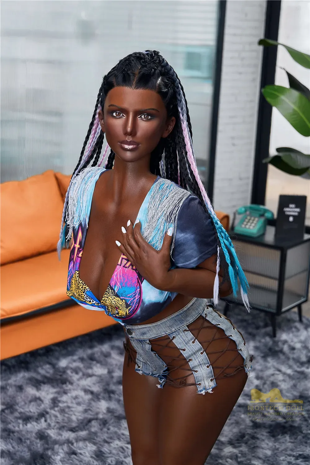IronTech | Celine Black 5ft3/160cm H-Cup silicone sex doll view 4