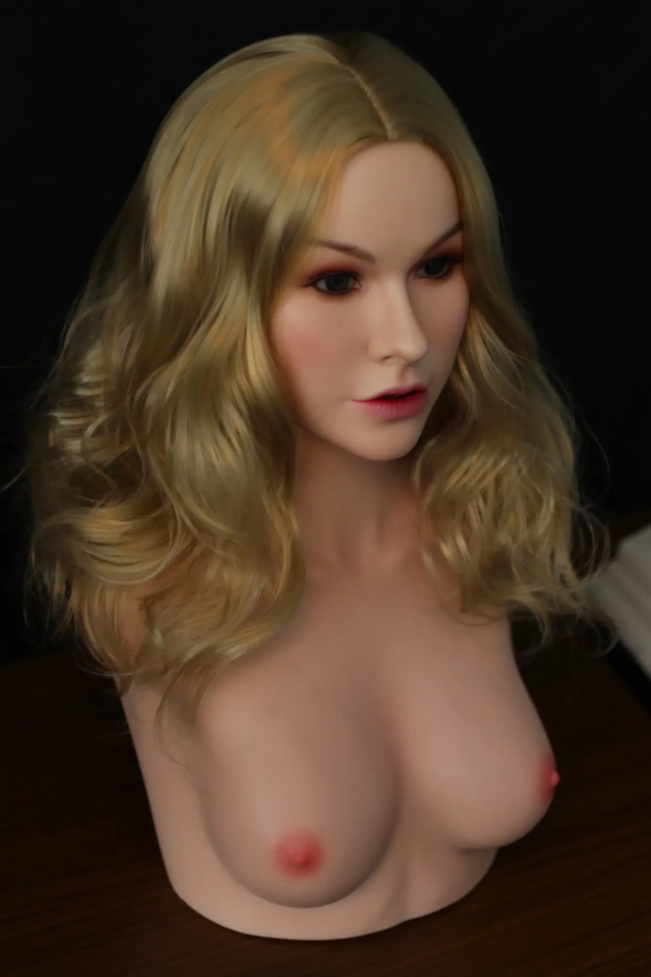 Orange In丨 Blonde Silicone Auto-Blowjob Small Breast Sex Doll Torso