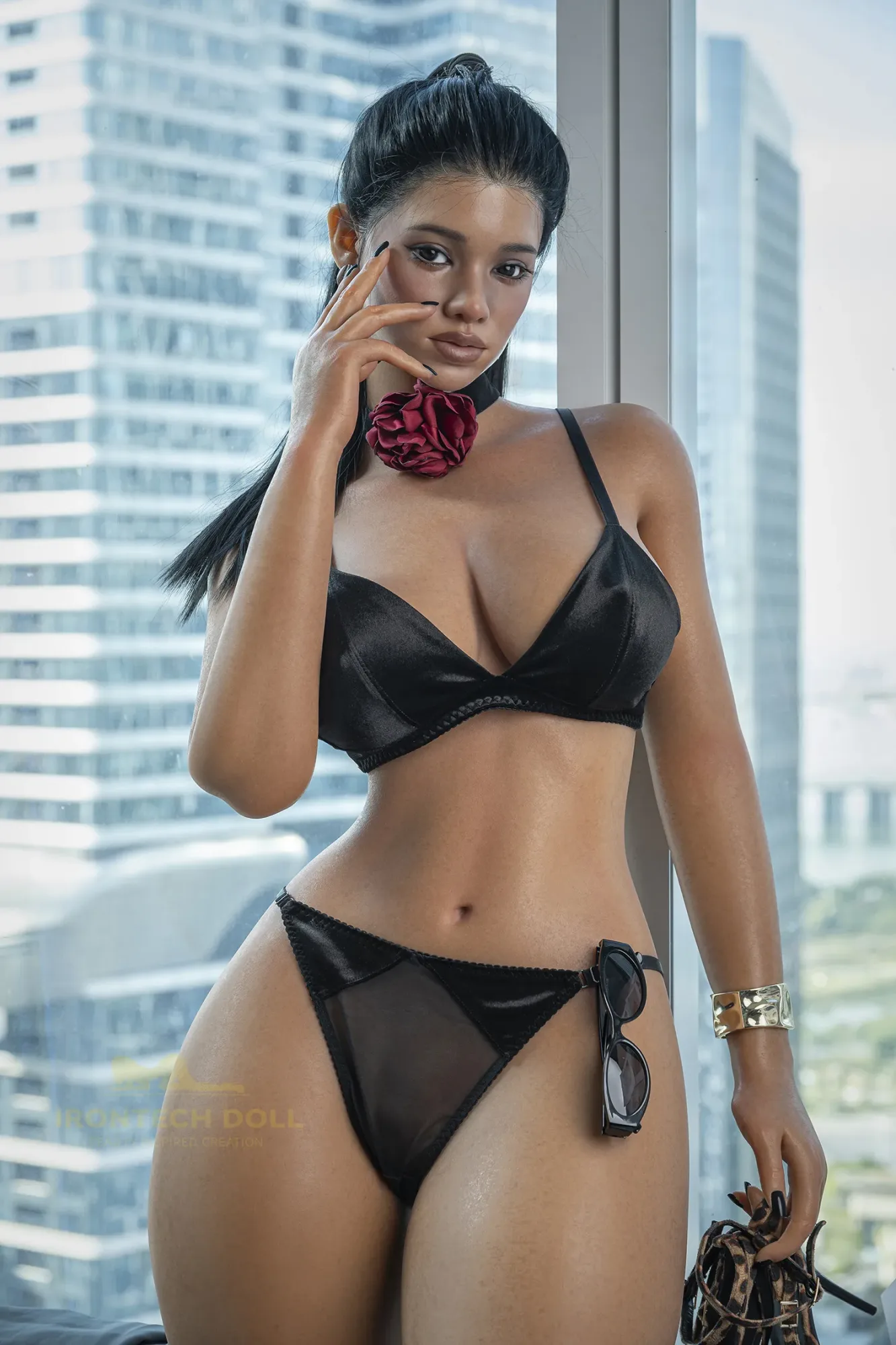 Irontech | Tyra - 5ft5 /164cm Fashion Editor Black Silicone Sex Doll view 4
