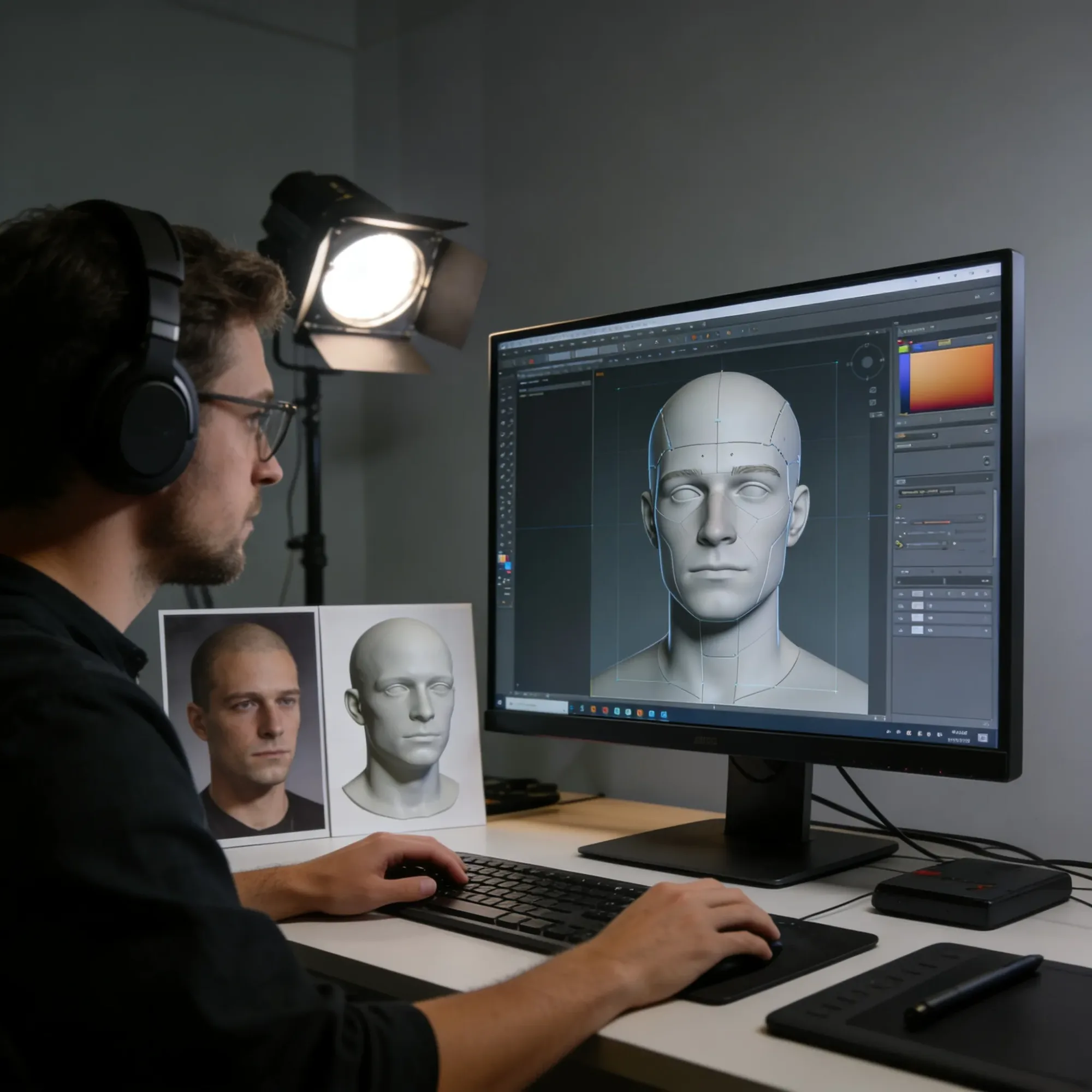 Custom Male ROS Silicone Head Made From Photos view 3