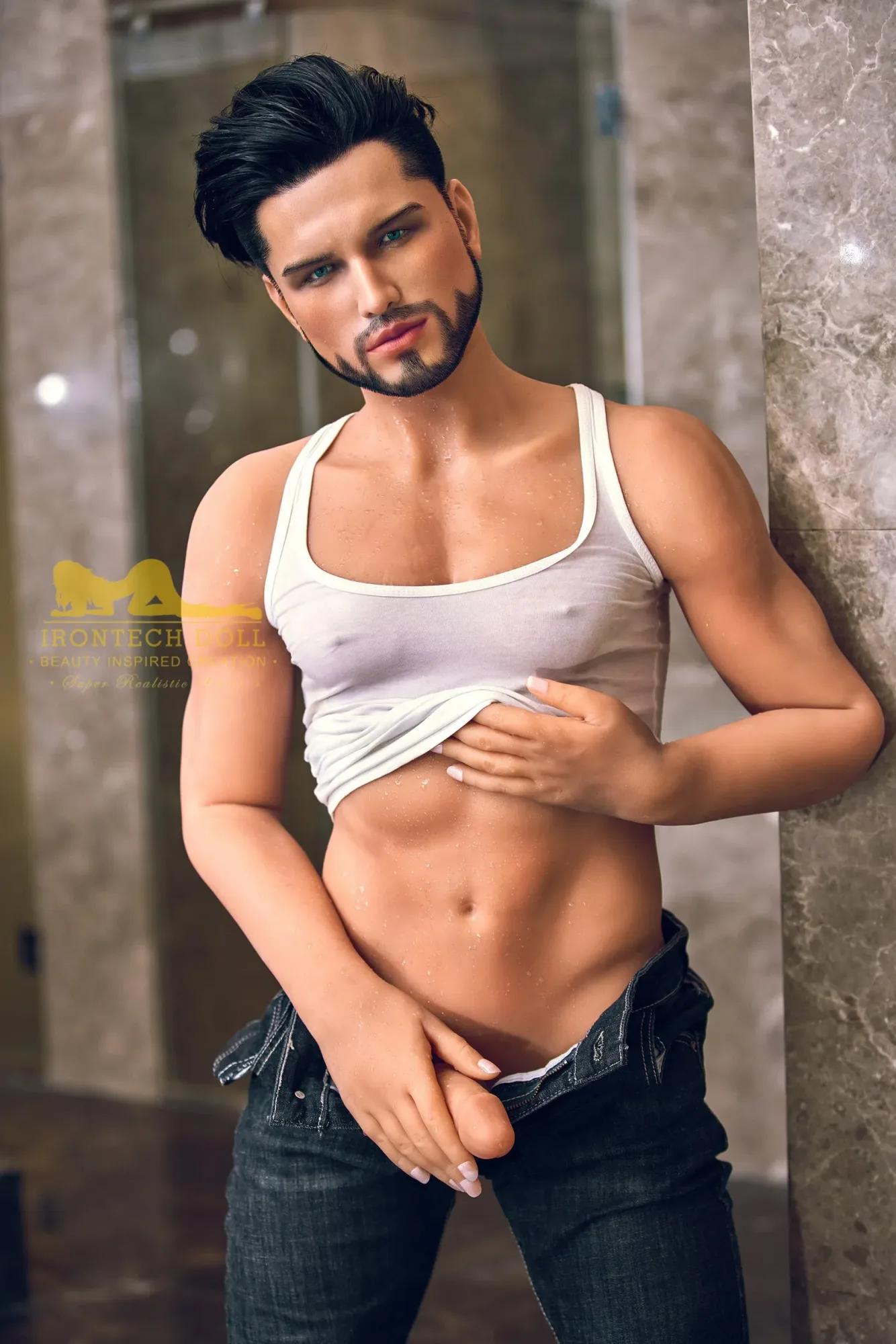 Irontech | Kelvin - 5ft3 (162cm) Biker Hybrid Male Silicone Head Sex Doll view 7