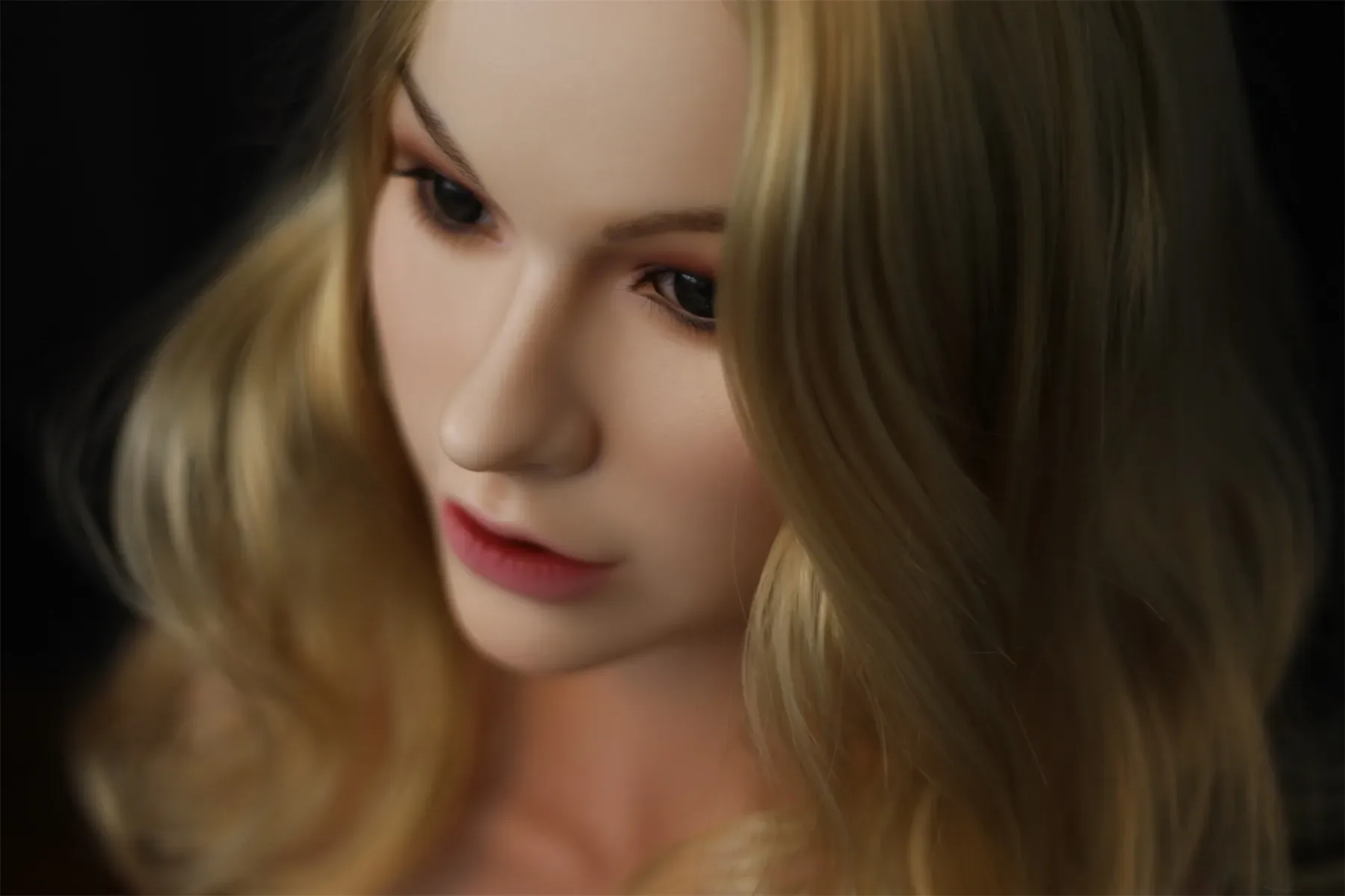 Orange In丨 Blonde Silicone Auto-Blowjob Small Breast Sex Doll Torso view 3