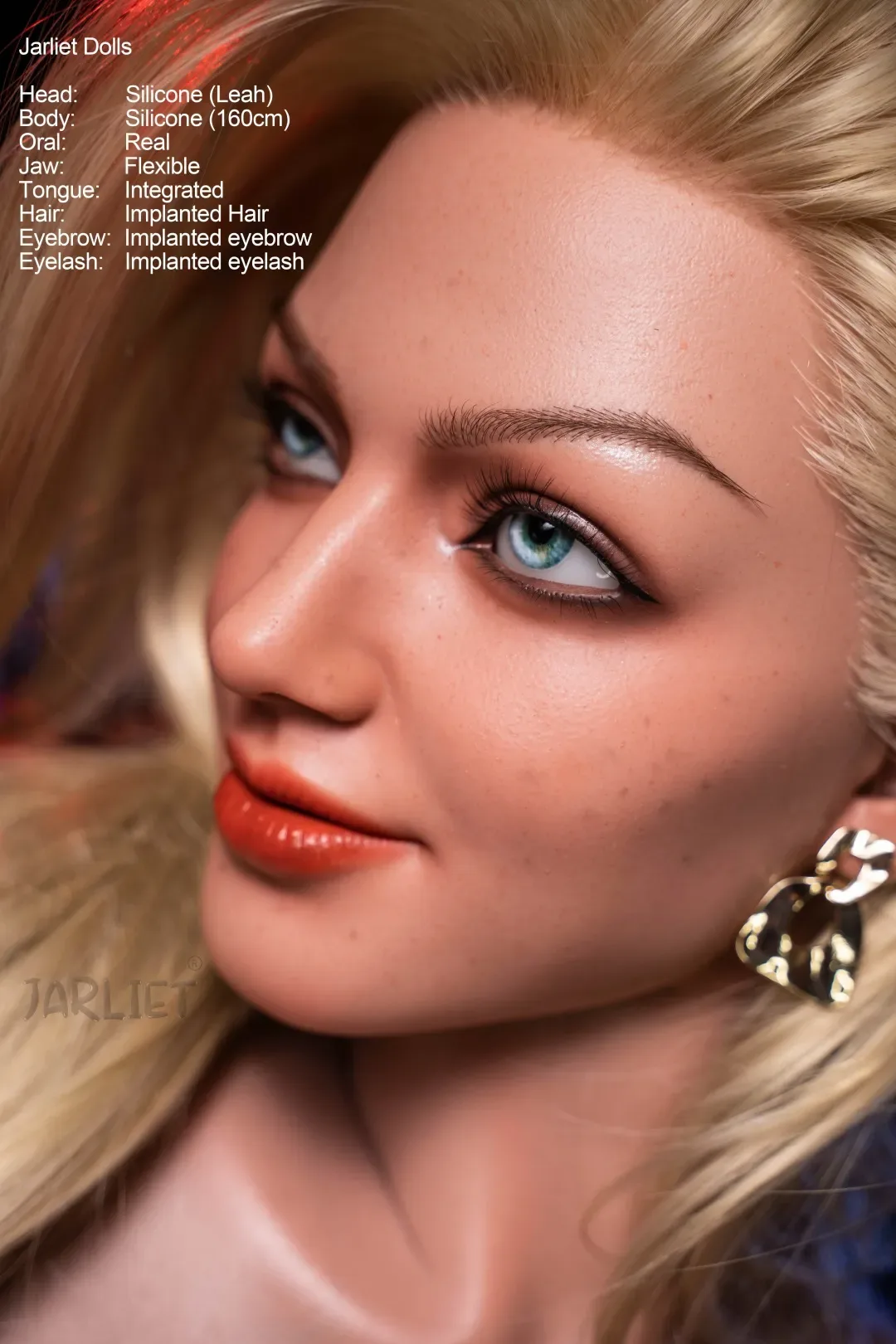 Jarliet丨Leah -5ft 2/160cm ROS Movable Jaw Skinny Blonde Silicone Sex Doll view 3