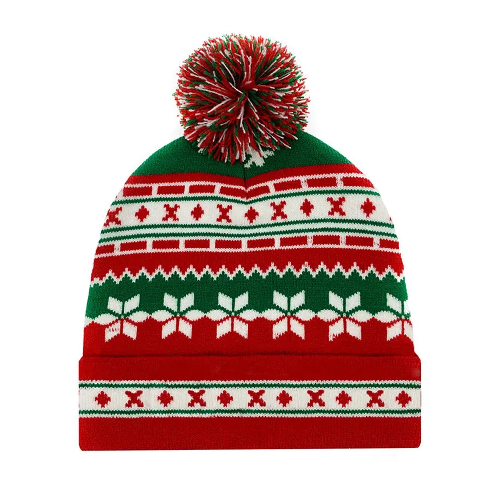 Knitted Christmas Hat Christmas Scarf Set view 3