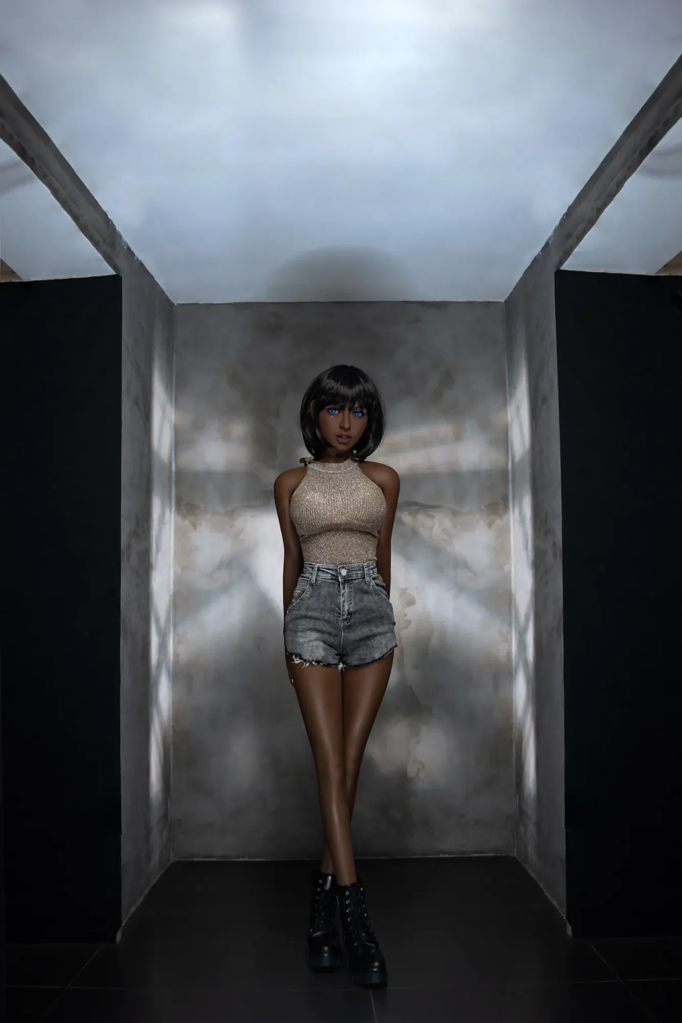 AIBEI | Laffey - 4ft 10/148cm Sexy Black Color Skin Love Doll With Short Straight Hair view 6