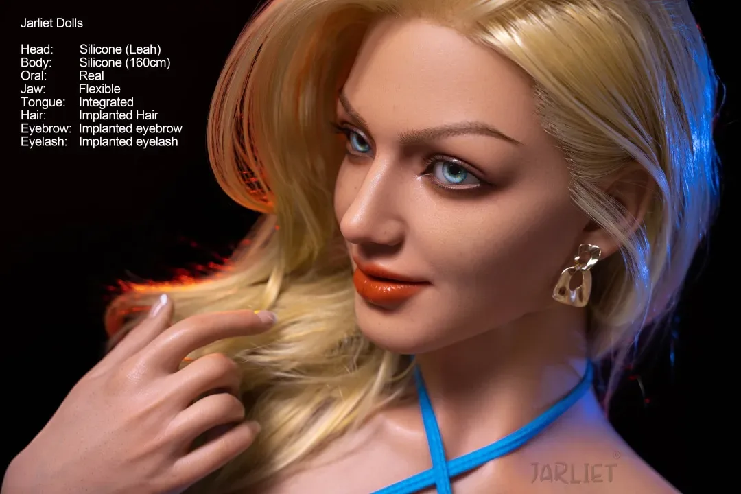 Jarliet丨Leah -5ft 2/160cm ROS Movable Jaw Skinny Blonde Silicone Sex Doll view 5
