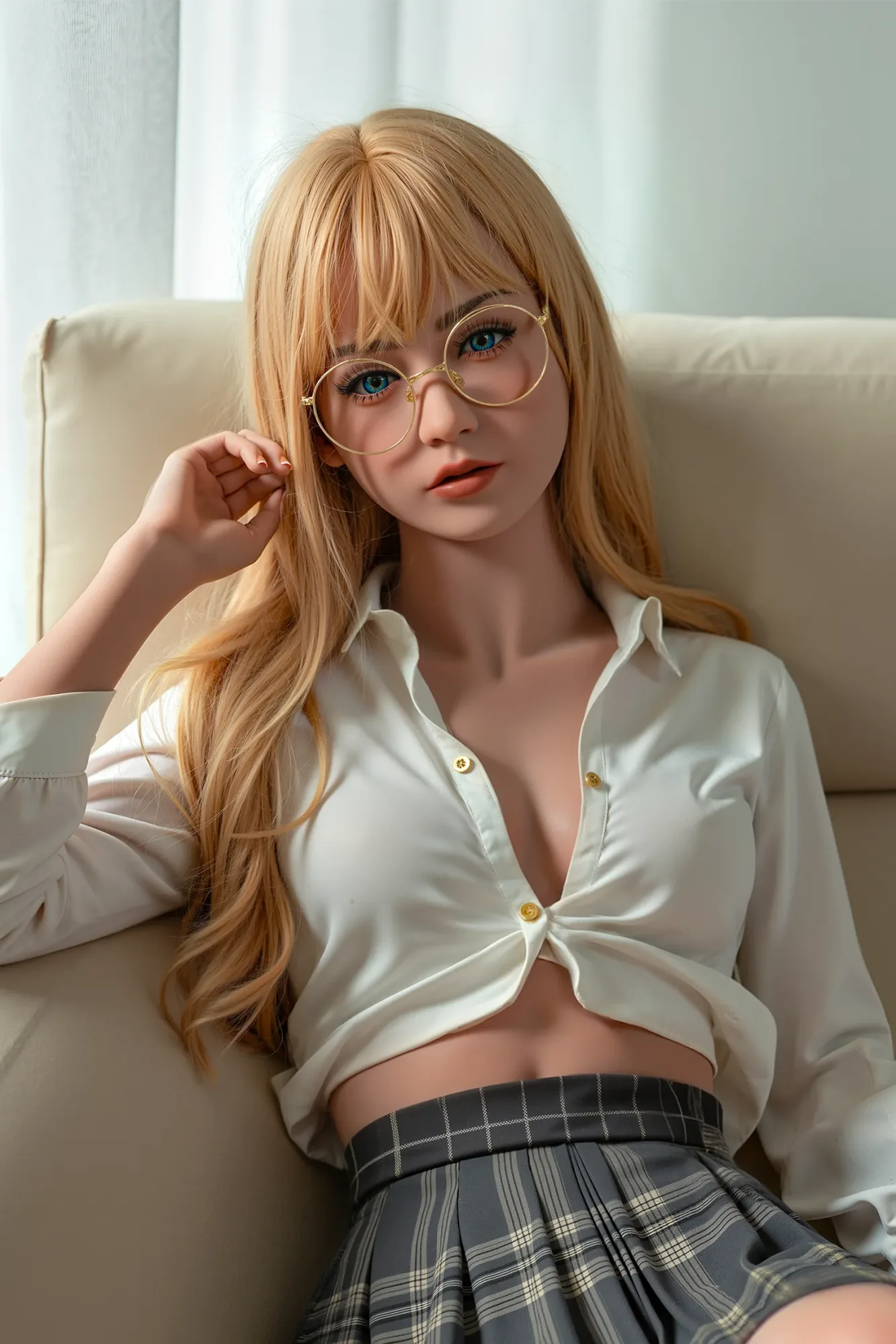 AIBEI | Nita - 141cm (4ft 7) Youthful Vitality Sex Doll With Blonde Curly Hair view 5
