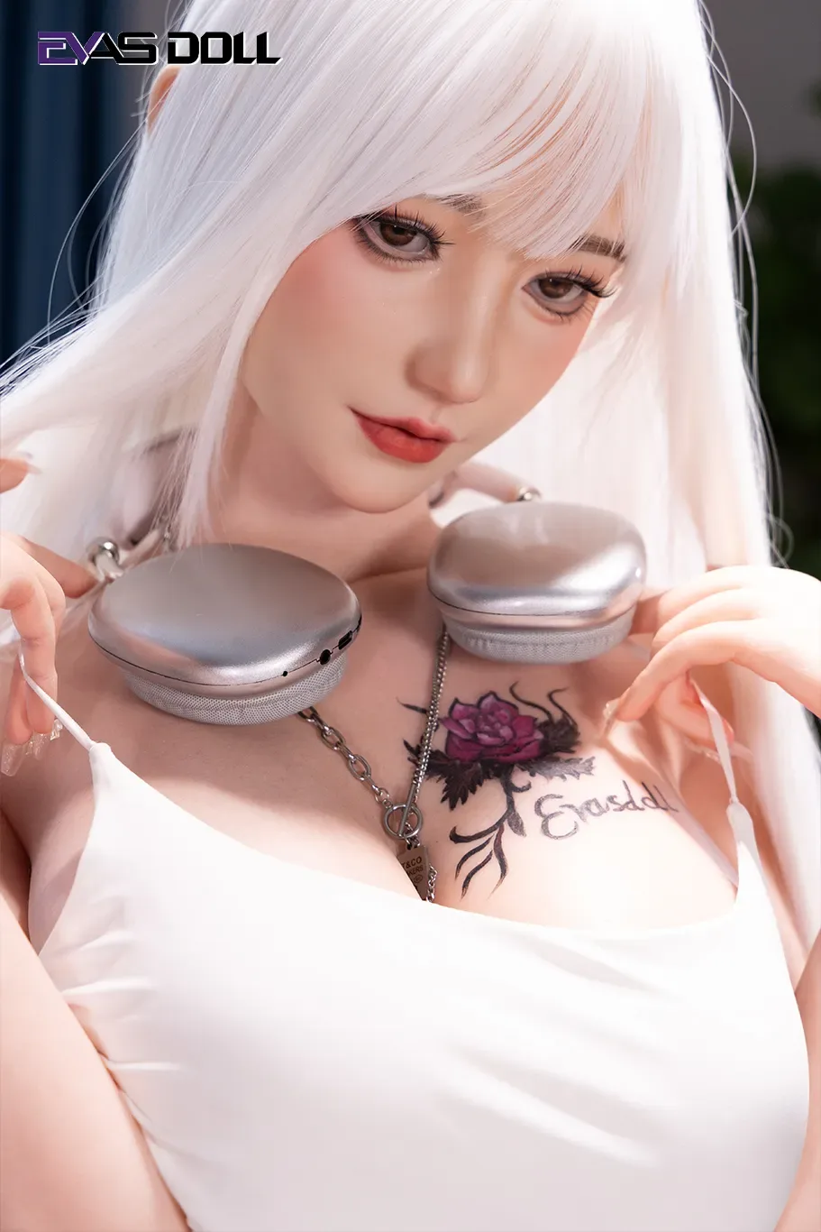 Evas Doll | Yilin - 5ft 6/167cm Snow White Hair Realistic Silicone Sex Doll view 6