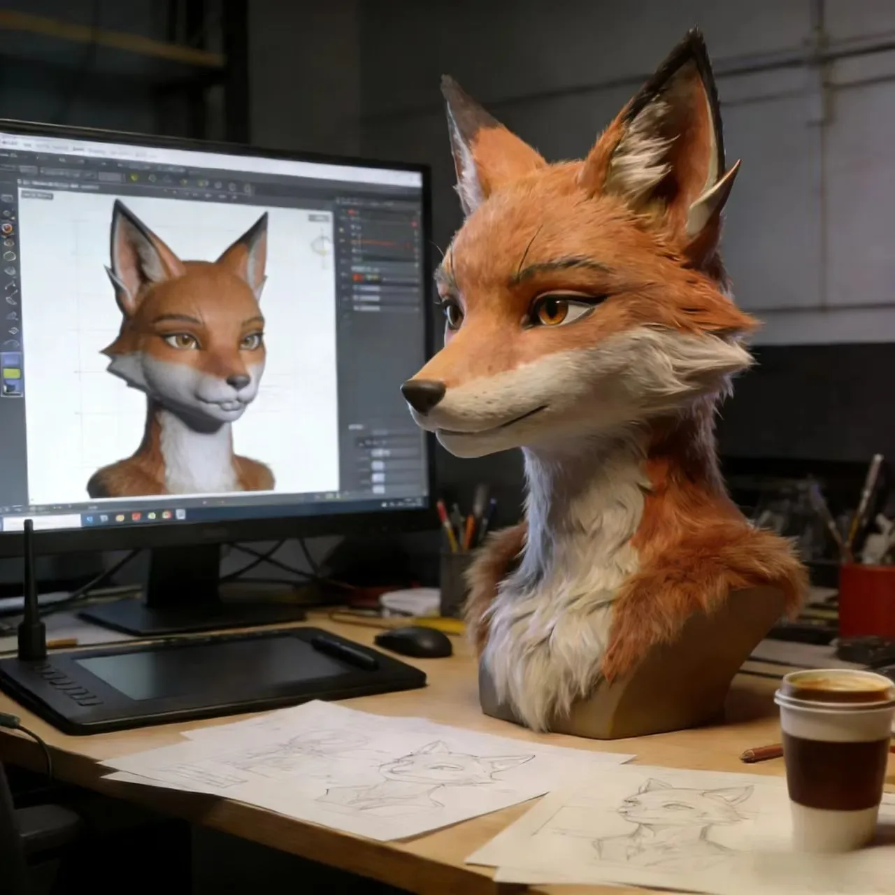 Custom Furry Doll Silicone Head Made From Photos view 1