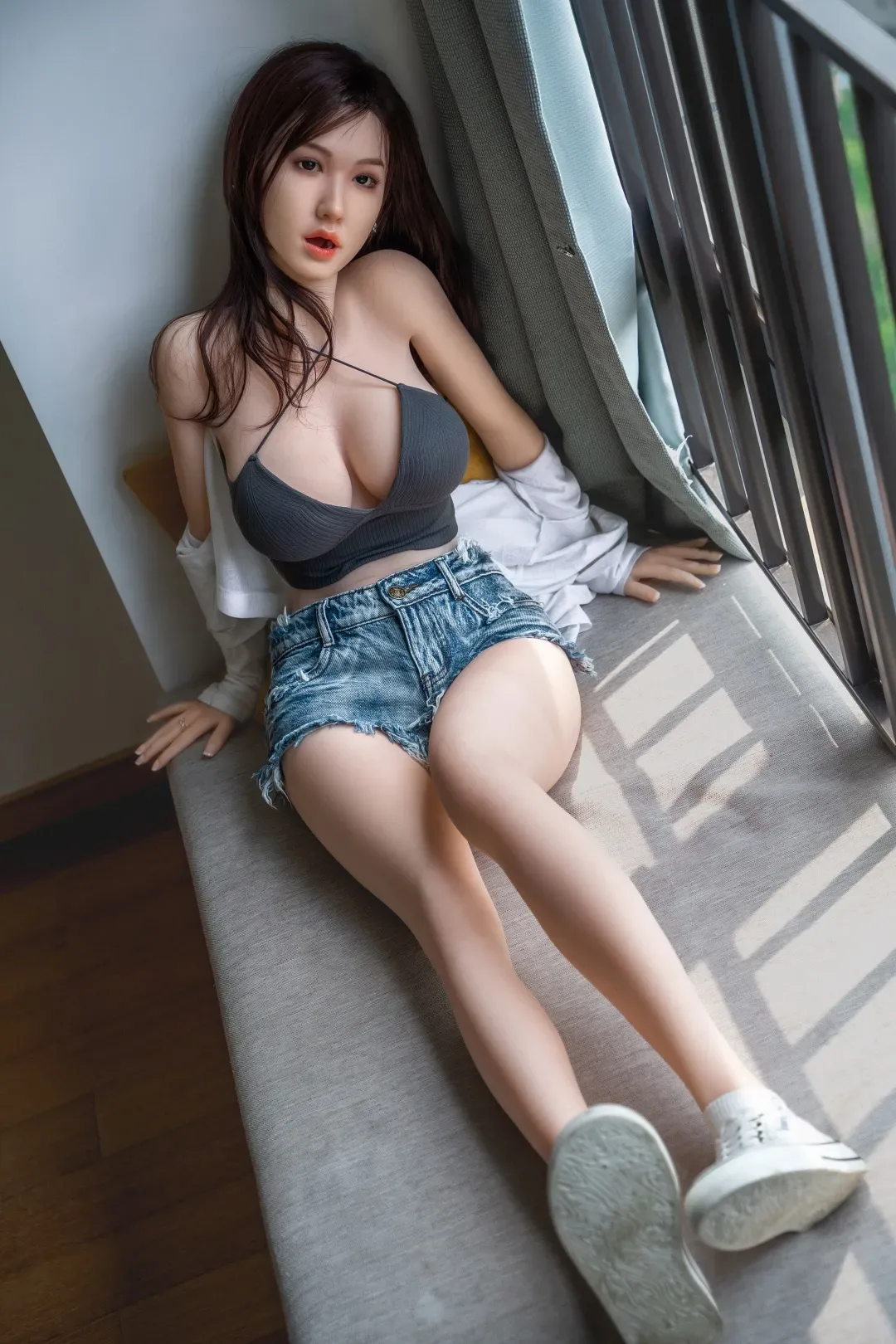 Orange In丨Aileen -5ft 3/160cm Movable Jaw Silicone Sex Doll view 2