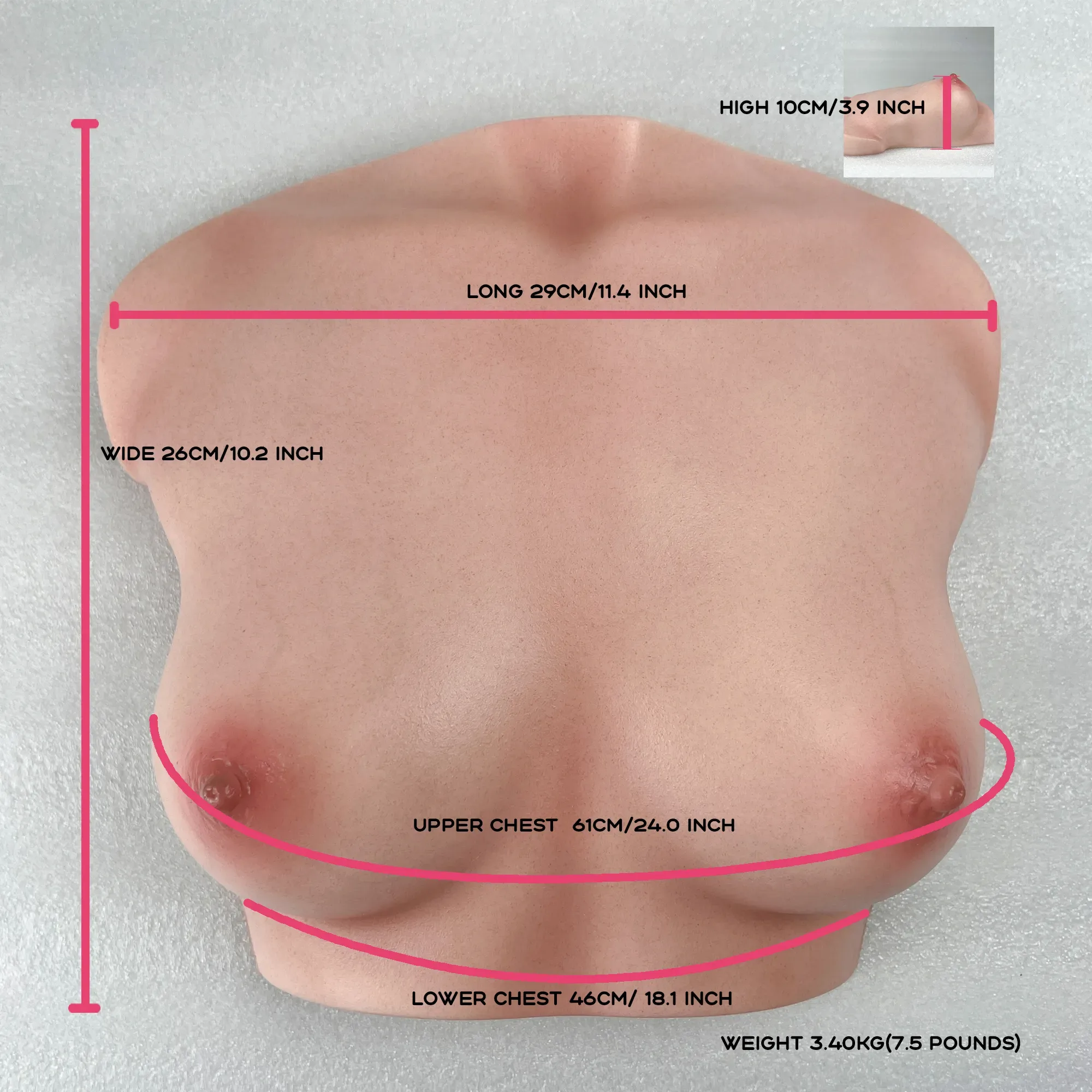 Climax丨Silicone B-61 (Cinnamon) Real-Life Breast Model view 5