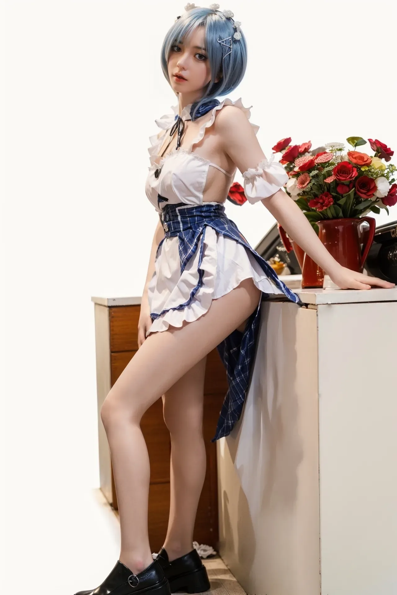 Orange In丨Rem - 5ft 2/158cm Maid Anime Silicone Sex Doll view 3