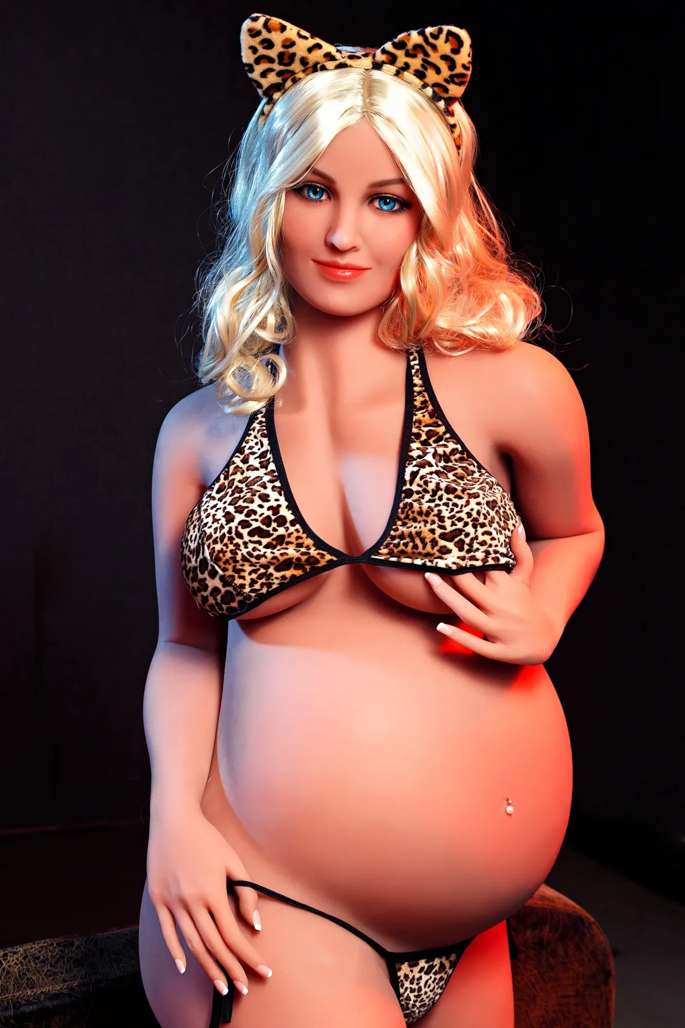 AIBEI | Jennie - 4ft 2 /158cm Pregnant Woman Sex Doll With Blonde Curly Hair view 5