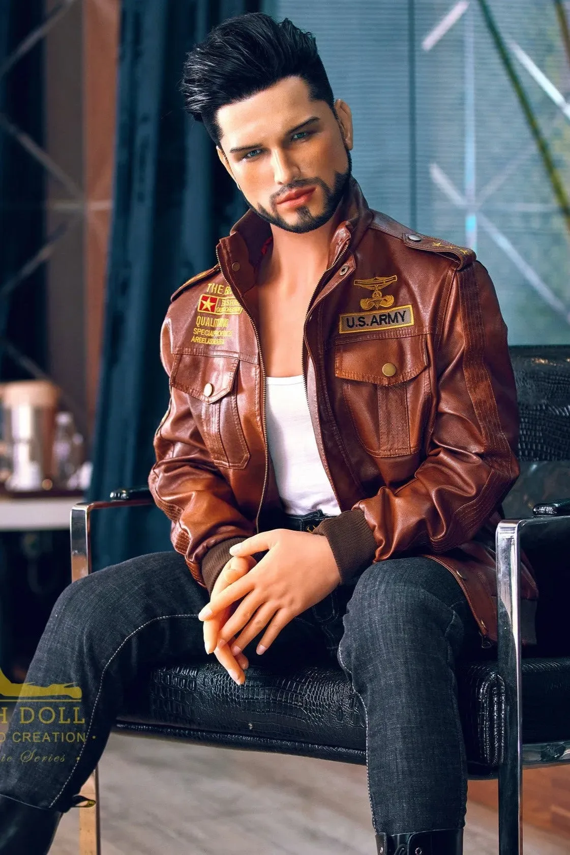 Irontech | Kelvin - 5ft3 (162cm) Biker Hybrid Male Silicone Head Sex Doll