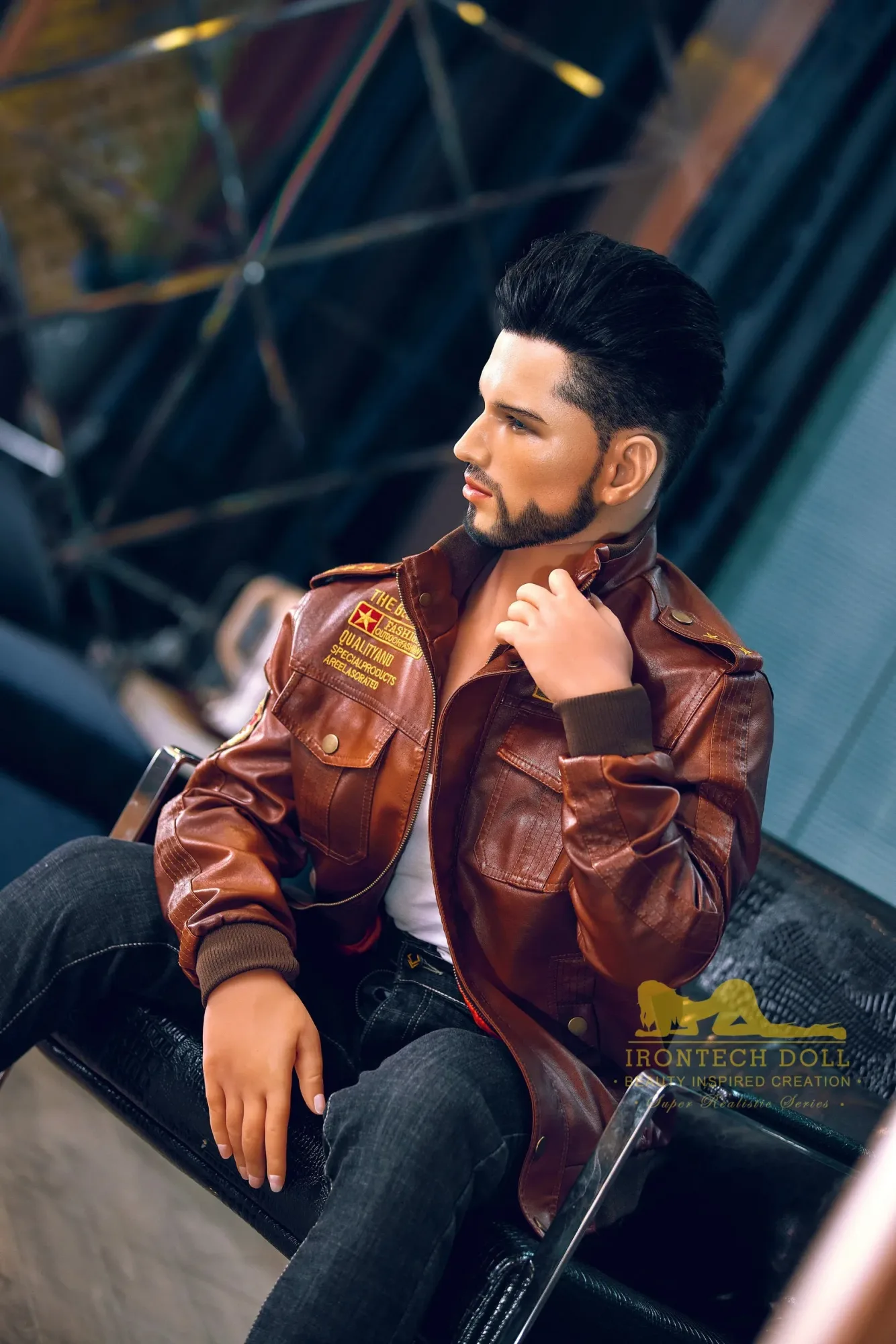Irontech | Kelvin - 5ft3 (162cm) Biker Hybrid Male Silicone Head Sex Doll view 2