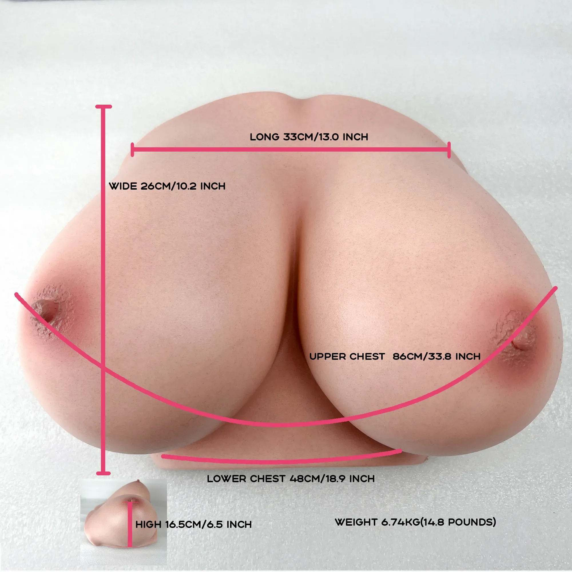 Climax丨Silicone B-86 (Cinnamon) Real-Life Breast Model view 5